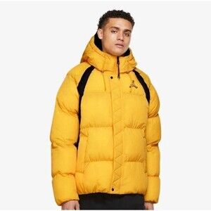 Nike Jordan Essentials Puffer Coat Yellow Black DA9806-781 Men's Size XL